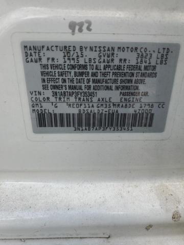 Photo 12 VIN: 3N1AB7AP3FY353451 - NISSAN SENTRA S 