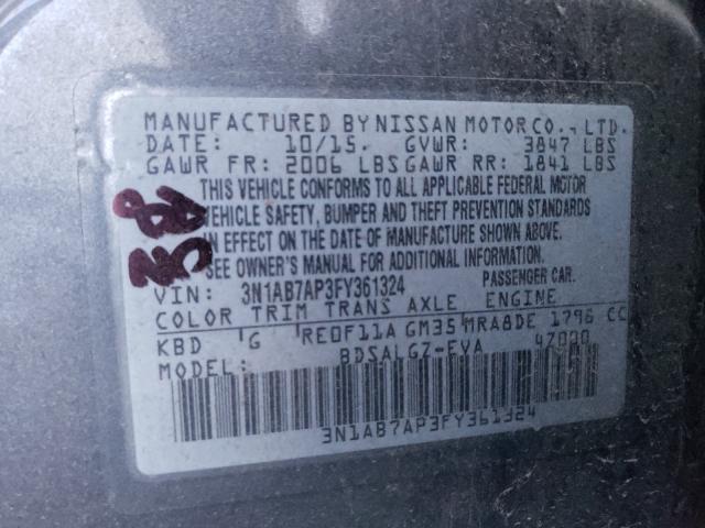 Photo 9 VIN: 3N1AB7AP3FY361324 - NISSAN SENTRA S 