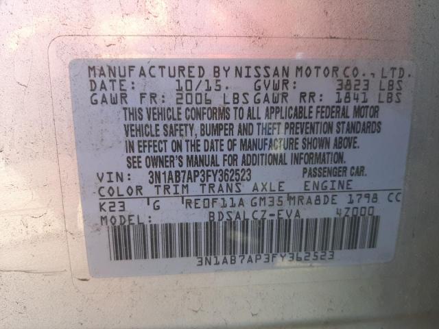 Photo 11 VIN: 3N1AB7AP3FY362523 - NISSAN SENTRA S 