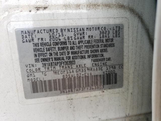 Photo 12 VIN: 3N1AB7AP3FY363803 - NISSAN SENTRA 