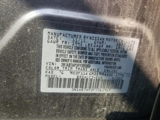 Photo 9 VIN: 3N1AB7AP3FY365969 - NISSAN SENTRA S 