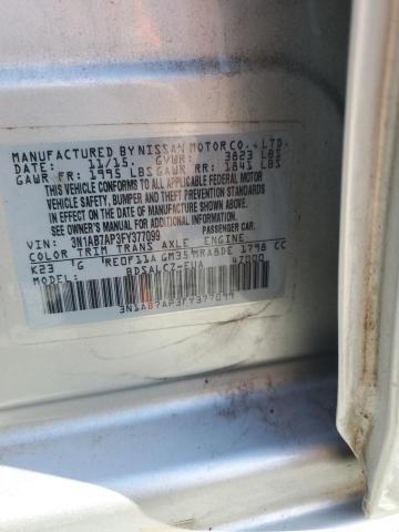 Photo 11 VIN: 3N1AB7AP3FY377099 - NISSAN SENTRA S 