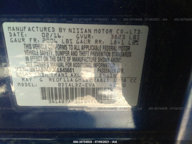 Photo 8 VIN: 3N1AB7AP3GL645681 - NISSAN SENTRA 