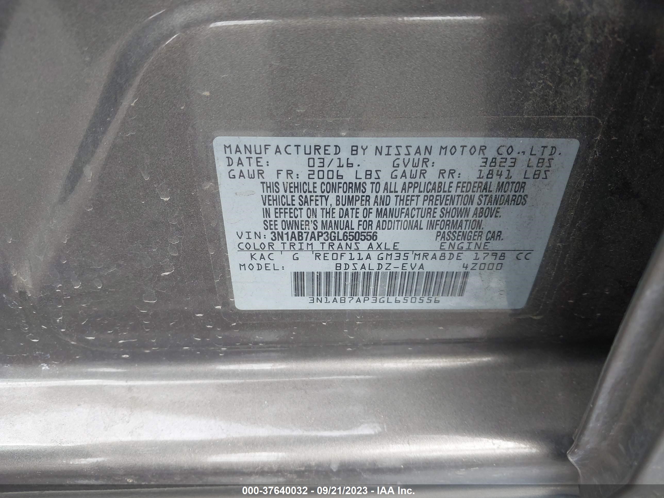 Photo 8 VIN: 3N1AB7AP3GL650556 - NISSAN SENTRA 