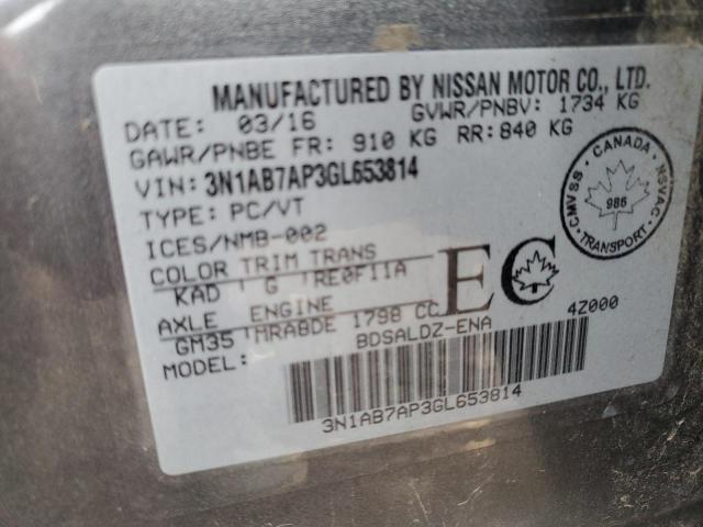 Photo 12 VIN: 3N1AB7AP3GL653814 - NISSAN SENTRA S 