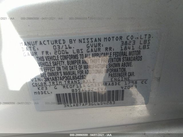 Photo 8 VIN: 3N1AB7AP3GL654283 - NISSAN SENTRA 