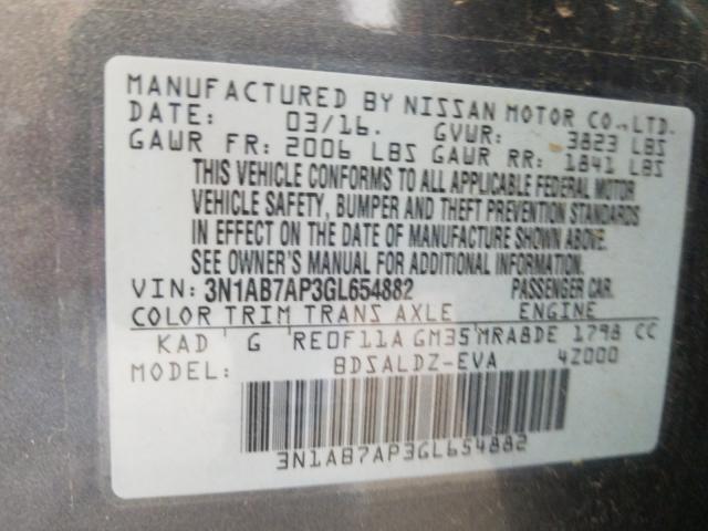 Photo 9 VIN: 3N1AB7AP3GL654882 - NISSAN SENTRA S 