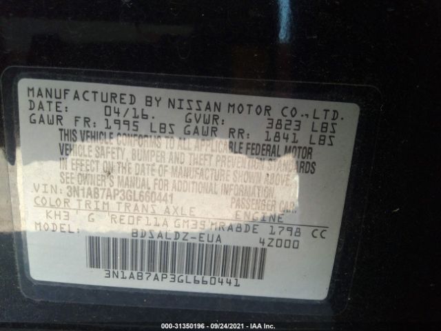 Photo 8 VIN: 3N1AB7AP3GL660441 - NISSAN SENTRA 