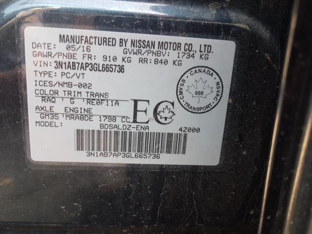 Photo 9 VIN: 3N1AB7AP3GL665736 - NISSAN SENTRA S 