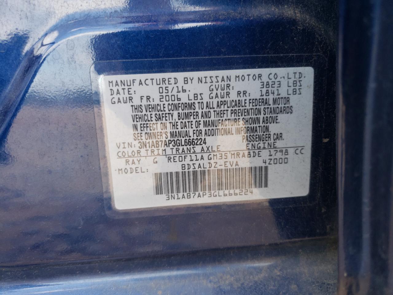 Photo 11 VIN: 3N1AB7AP3GL666224 - NISSAN SENTRA 