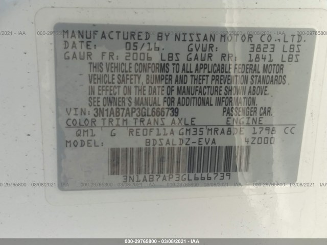 Photo 8 VIN: 3N1AB7AP3GL666739 - NISSAN SENTRA 