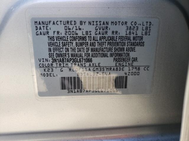 Photo 9 VIN: 3N1AB7AP3GL671066 - NISSAN SENTRA S 