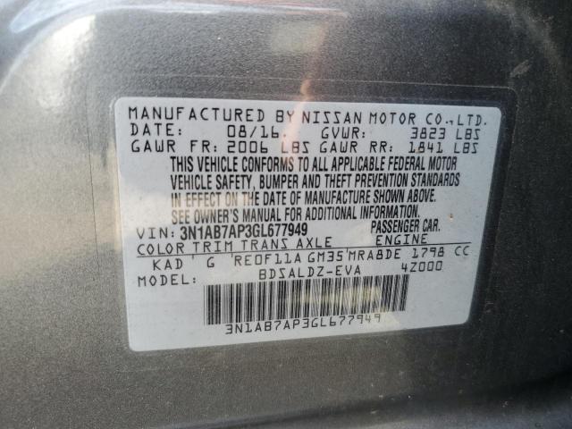 Photo 11 VIN: 3N1AB7AP3GL677949 - NISSAN SENTRA S 