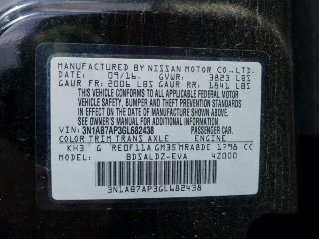 Photo 9 VIN: 3N1AB7AP3GL682438 - NISSAN SENTRA S 