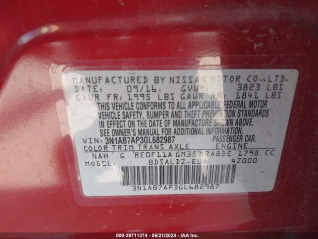 Photo 8 VIN: 3N1AB7AP3GL682987 - NISSAN SENTRA 