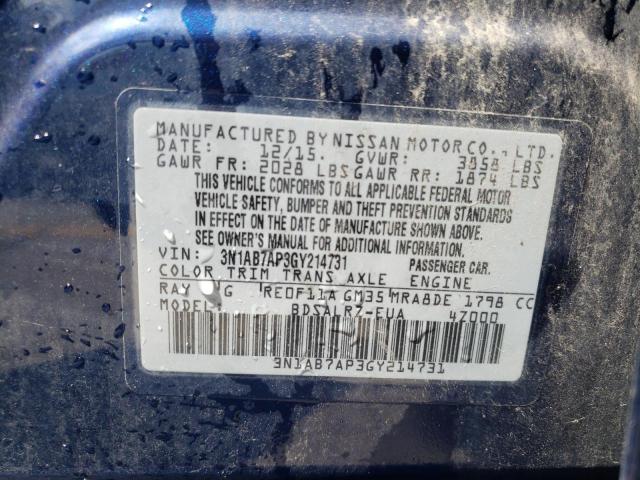 Photo 9 VIN: 3N1AB7AP3GY214731 - NISSAN SENTRA S 