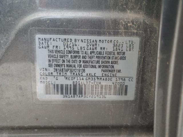 Photo 11 VIN: 3N1AB7AP3GY219136 - NISSAN SENTRA S 