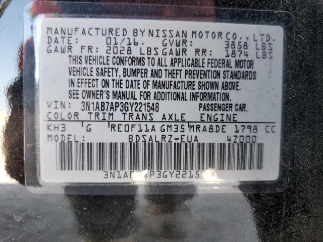 Photo 11 VIN: 3N1AB7AP3GY221548 - NISSAN SENTRA S 