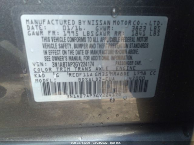 Photo 8 VIN: 3N1AB7AP3GY224174 - NISSAN SENTRA 