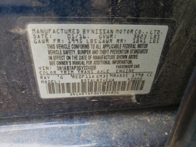 Photo 9 VIN: 3N1AB7AP3GY224806 - NISSAN SENTRA S 