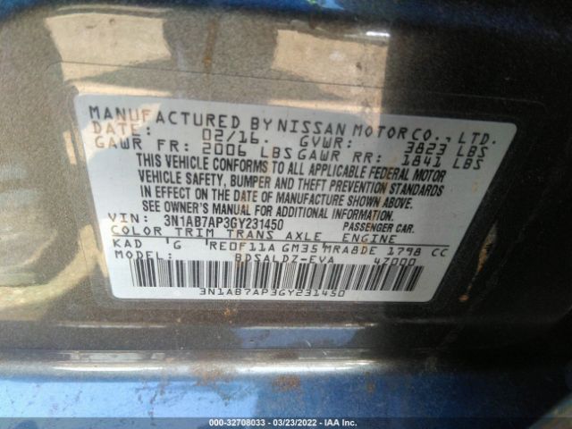 Photo 8 VIN: 3N1AB7AP3GY231450 - NISSAN SENTRA 