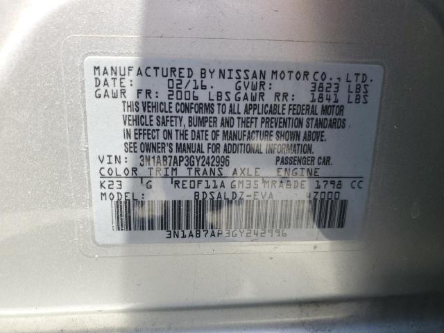 Photo 11 VIN: 3N1AB7AP3GY242996 - NISSAN SENTRA 