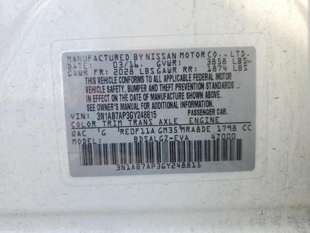 Photo 11 VIN: 3N1AB7AP3GY248815 - NISSAN SENTRA S 