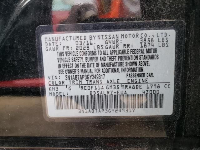 Photo 9 VIN: 3N1AB7AP3GY249317 - NISSAN SENTRA 