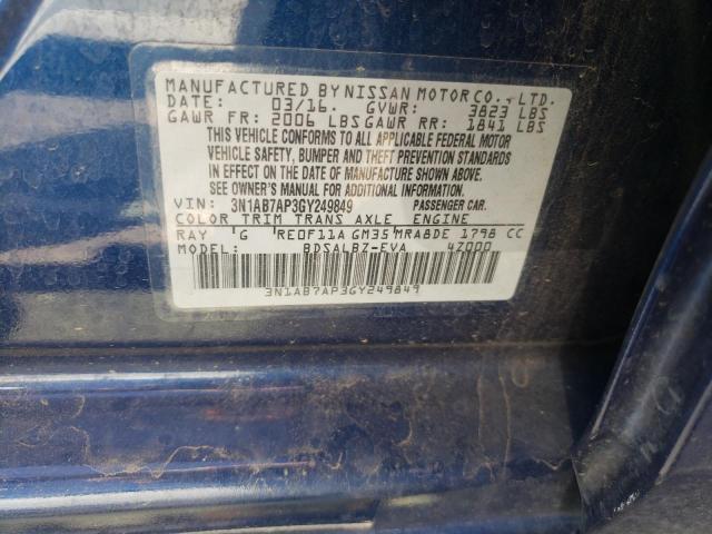 Photo 9 VIN: 3N1AB7AP3GY249849 - NISSAN SENTRA S 