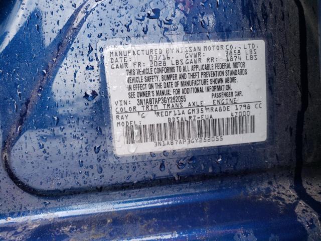 Photo 12 VIN: 3N1AB7AP3GY252055 - NISSAN SENTRA S 