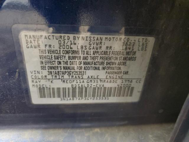 Photo 12 VIN: 3N1AB7AP3GY253531 - NISSAN SENTRA S 