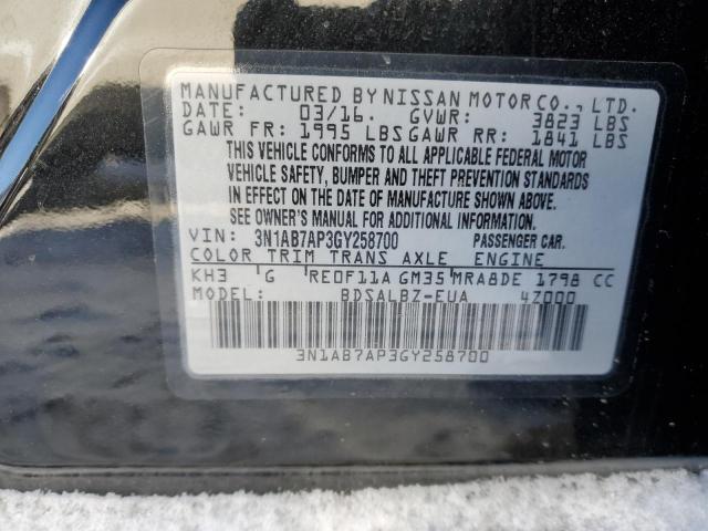 Photo 11 VIN: 3N1AB7AP3GY258700 - NISSAN SENTRA 