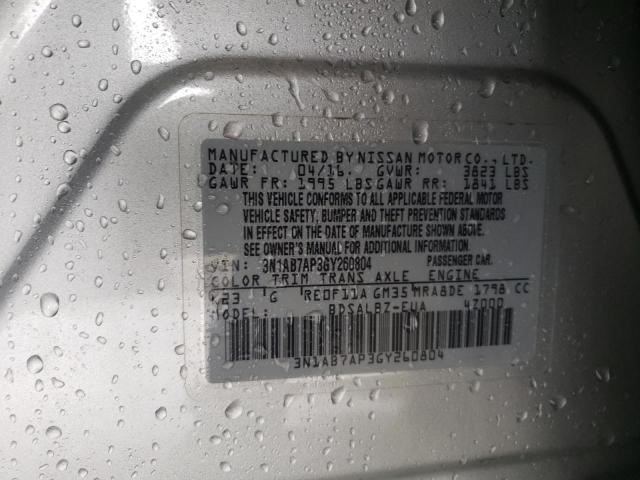 Photo 9 VIN: 3N1AB7AP3GY260804 - NISSAN SENTRA S 