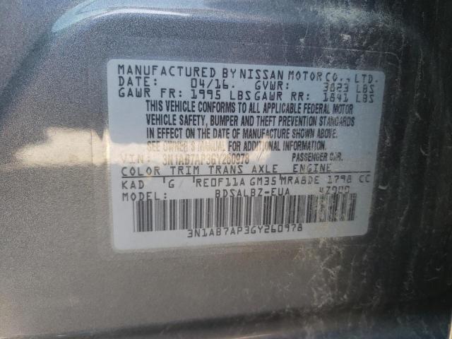 Photo 9 VIN: 3N1AB7AP3GY260978 - NISSAN SENTRA S 