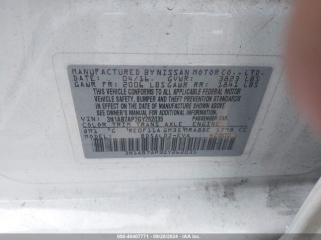 Photo 8 VIN: 3N1AB7AP3GY262035 - NISSAN SENTRA 