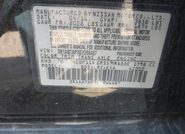 Photo 8 VIN: 3N1AB7AP3GY266487 - NISSAN SENTRA 