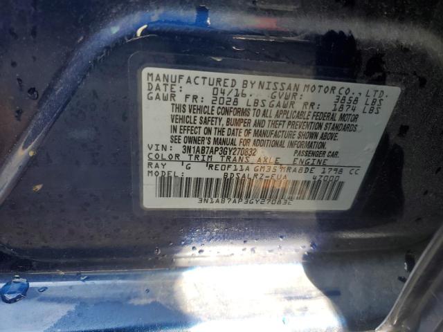 Photo 12 VIN: 3N1AB7AP3GY270832 - NISSAN SENTRA S 