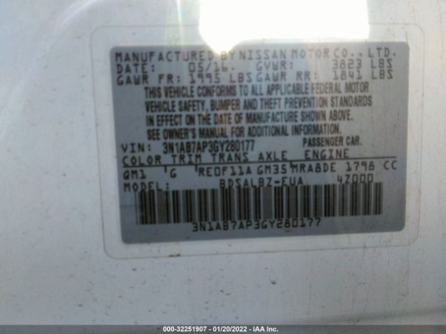 Photo 8 VIN: 3N1AB7AP3GY280177 - NISSAN SENTRA 