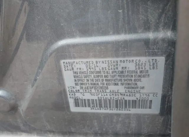 Photo 8 VIN: 3N1AB7AP3GY280356 - NISSAN SENTRA 