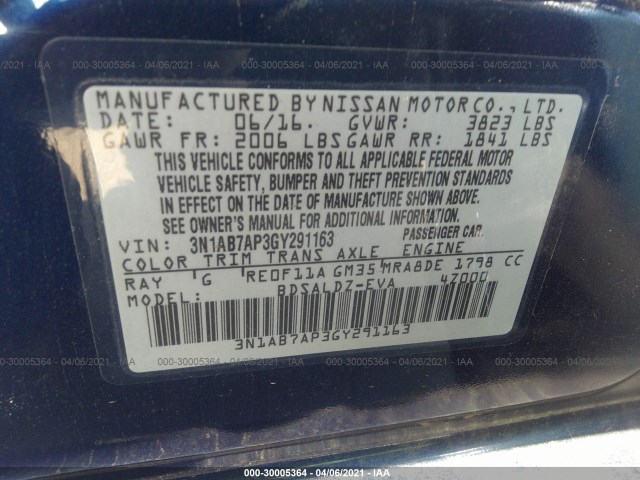 Photo 8 VIN: 3N1AB7AP3GY291163 - NISSAN SENTRA 