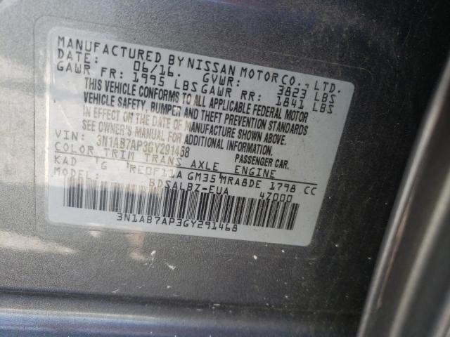 Photo 9 VIN: 3N1AB7AP3GY291468 - NISSAN SENTRA S 