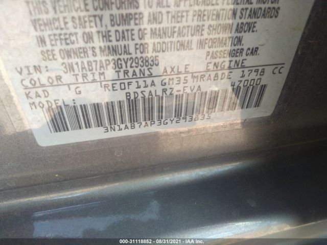 Photo 8 VIN: 3N1AB7AP3GY293835 - NISSAN SENTRA 