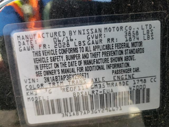 Photo 11 VIN: 3N1AB7AP3GY296671 - NISSAN SENTRA 