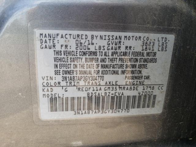 Photo 11 VIN: 3N1AB7AP3GY304770 - NISSAN SENTRA S 