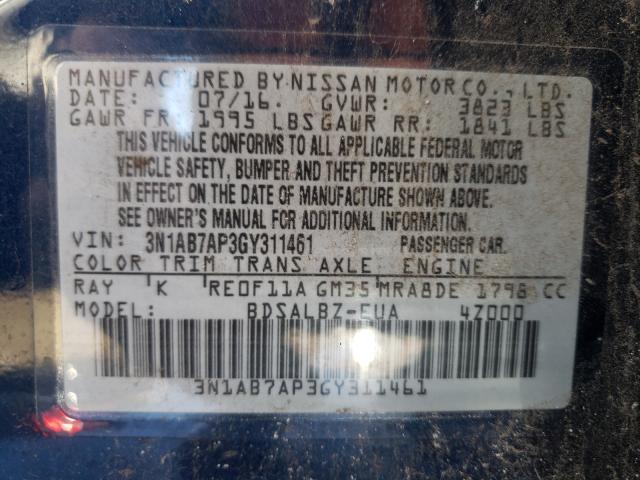 Photo 9 VIN: 3N1AB7AP3GY311461 - NISSAN SENTRA S 