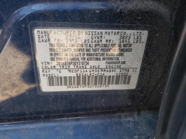 Photo 9 VIN: 3N1AB7AP3GY318734 - NISSAN SENTRA S 