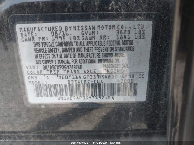 Photo 8 VIN: 3N1AB7AP3GY319740 - NISSAN SENTRA 