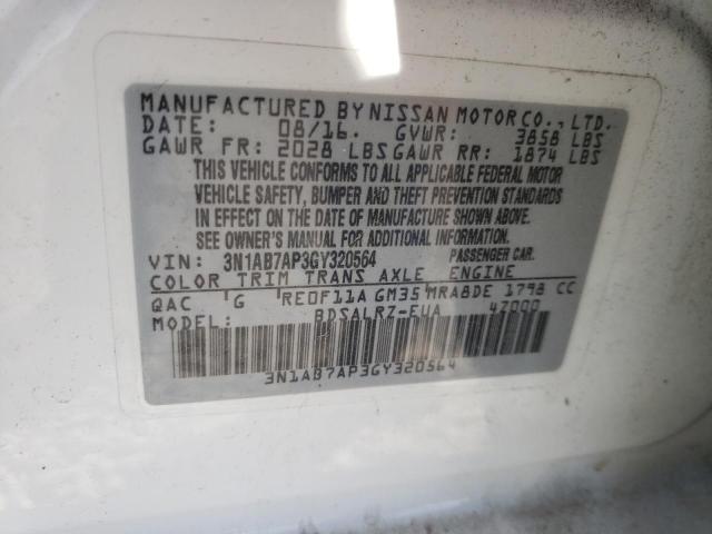 Photo 9 VIN: 3N1AB7AP3GY320564 - NISSAN SENTRA S 