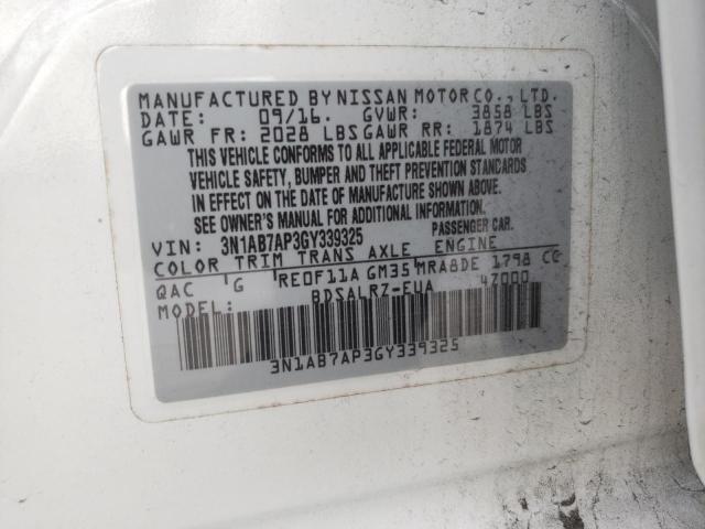 Photo 12 VIN: 3N1AB7AP3GY339325 - NISSAN SENTRA 