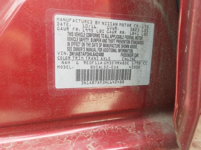 Photo 9 VIN: 3N1AB7AP3HL642488 - NISSAN SENTRA S 